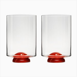 Vasos de agua rojos de Nason Moretti. Juego de 2