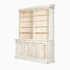 Large English Bookcase in Bleached Carved Oak, 1890