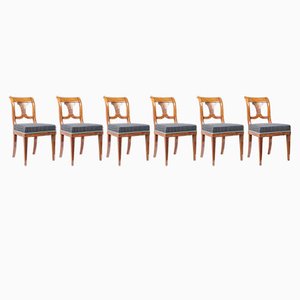 Biedermeier Stühle aus Nussholz, Frankreich, 1815, 6er Set