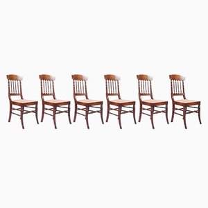 Late Biedermeier Dining Chairs in Mahogany, Austria, 1840s, Set of 6