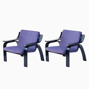 Set of Italian Model Woodline 722 Armchairs by Marco Zanuso for Arflex, 1960s