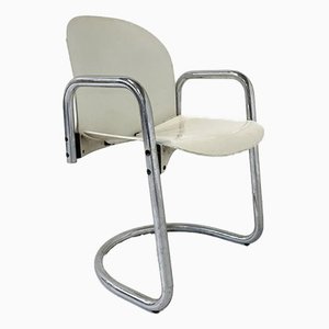 Silla Dialogo italiana de cuero de Tobia & Afra Scarpa para B&B, años 70