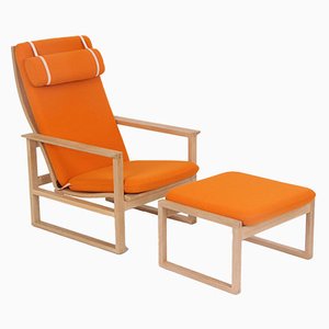 Set of Model 2254 and 2248 Armchairs by Børge Mogensen for Fredericia, 1981