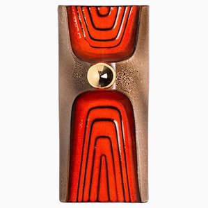 Orange and Brown Ceramic Wall Light, Germany, 1970s