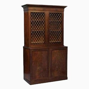 Antique Hardwood and Pierced Bronzed Bookcase, 1800s