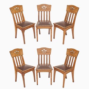 Art Nouveau Chairs by Léon Jallot, 1905, Set of 6