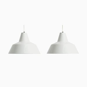 Metal Enamel Ceiling Lamps by Axel Wedel Madsen for Louis Poulsen, 1960s, Set of 2