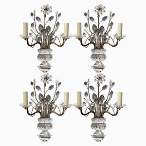 French Wall Sconces in the style of Maison Baguès, 1960s, Set of 4