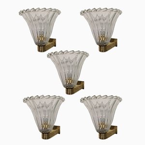 Vintage Wall Lights from Barovier & Toso, 1940s, Set of 5