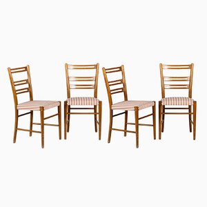 Dining Chairs in Rosewood with Padded Seats, Sweden, 1950s, Set of 4