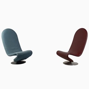 1-2-3 High Back Chairs attributed to Verner Panton for Fritz Hansen, 1973, Set of 2
