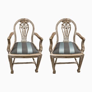 Louis XVI Air Balloon Armchairs, Set of 2