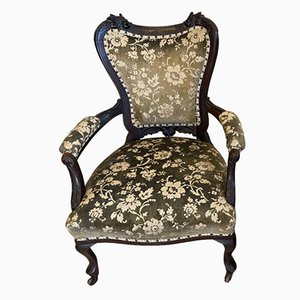 Vintage Chippendale Armchair with Floral Upholstery
