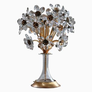 Flower Table Lamp in Crystal Glass Chalice from Palwa