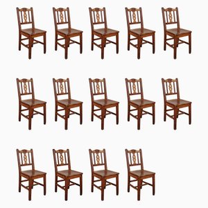 Scottish Chapel Chairs, 1890s, Set of 14