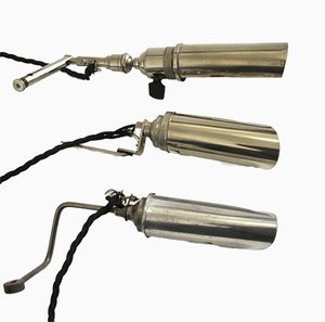 Art Deco Chrome-Plated Aluminum Sewing Machine Lights from Singer, Set of 3