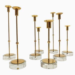 Candelabros escandinavos de Gunnar Ander para Ystad Metall, años 60. Juego de 8