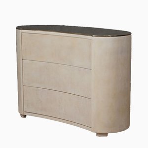 Commode Mid-Century en Peau de Chèvre, Italie, 1980s