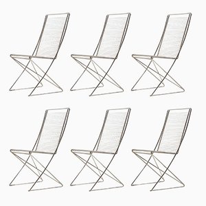 Chaises Kreuzschwinger en Acier par Till Behrens pour Schlubach, 1980s, Set de 6