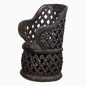African Sculpted Bamileké Throne Chair, 1980s