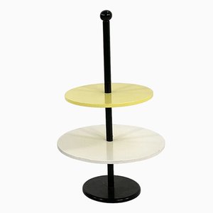 Table d'Appoint Vintage Noire et Jaune, 1980s