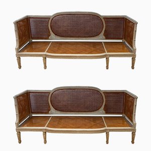 Set of French Caned Sofas, 1940s