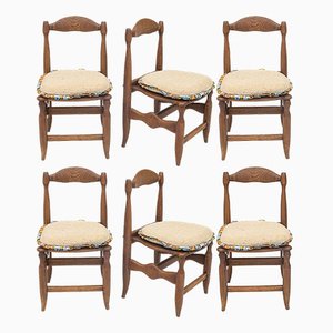 Chaises Charlotte par Guillerme et Chambron, 1950s, Set de 6