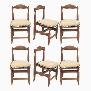 Charlotte Chairs by Guillerme et Chambron, 1950s, Set of 6