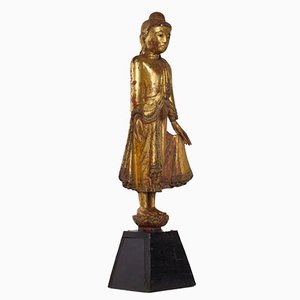 Burmese Artist, Standing Mandalay Buddha, Solid Wood, 1890s