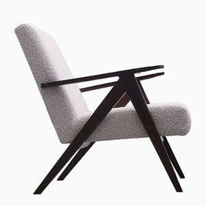 Mid-Century Model B 310 VAR Easy Chair in Ivory Bouclé, 1960s