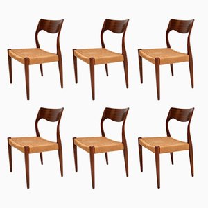 Vintage Danish Dining Chairs by Arne Hovmand-Olsen, 1960, Set of 6