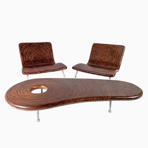 Coconut Lounge Chairs and Table by Clayton Tugonon for Snug, Set of 3