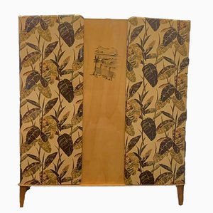 Armoire en Érable avec Décoration Feuille et Paysage, 1950s