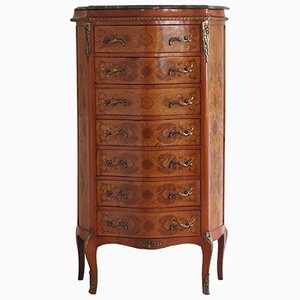 Louis XV Style Chest of Drawers with Green Marble Top