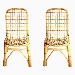 Vintage Gina & Giada Stühle aus Bambus, Italien, 1960er, 2er Set