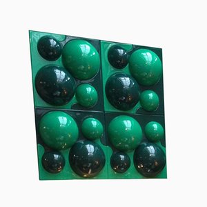 Elementi da parete verde chiaro e scuro di Verner Panton per Visiona 2, set di 4