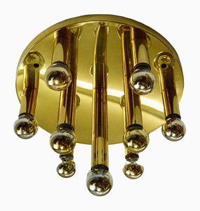 Space Age Gold Ceiling or Wall Lamp from Sölken