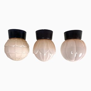 Art Deco Ceiling Lamps from Thabur, 1920s, Set of 3
