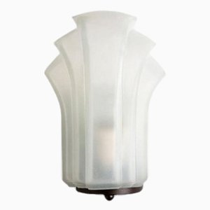 German Art Deco Style Shell Wall Light in Milk Glass, 1970