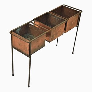 Swedish Copper and Wrought Iron Flower Planter by Hans-Agne Jakobsson, 1950s