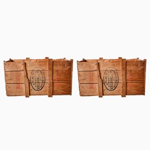 Industrial Chests in Wood by Labbé Soury, 1940s, Set of 2