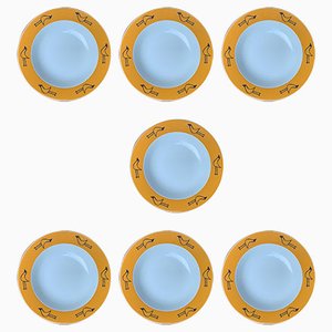 German Postmodern Flying Objects Series Soup Plates by David Palterer and Sieger Design for Arzberg, 1990s, Set of 7