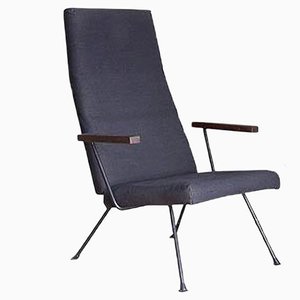 Poltrona 140 di tessuto blu scuro / nero di AR Cordemeijer per Gispen, 1959