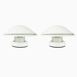 Lampade da parete Giovi in metallo bianco e gomma di Achille Castiglioni per Flos, 1976, set di 2