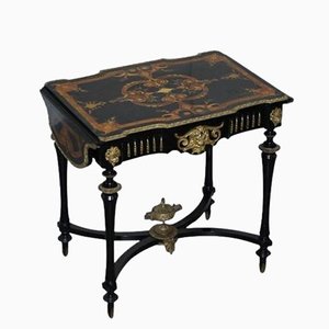 19th Century Louis Philippe Ebonised Marquetry Inlaid Bronze Extending Table