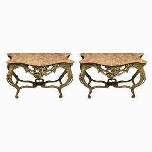 Louis XV Style Console Tables, Set of 2