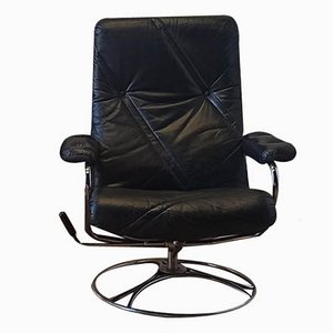Scandinavian Leather Armchair, 1970s