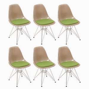 Fiberglas Sidechairs with Eiffelbase by Charles & Ray Eames for Herman Miller, 1970s, Set of 6