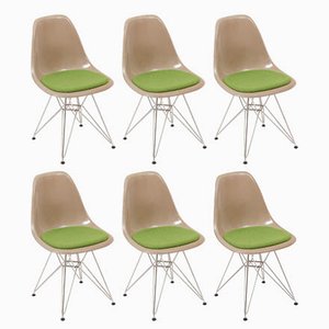 Sedie in fibra di vetro con base Eiffel di Charles & Ray Eames per Herman Miller, anni '70, set di 6