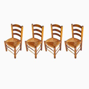 Brutalist Mulching Chairs attributed to George Robert, France, 1950s, Set of 4